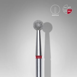 Fresa diamantada bola roja diámetro 4 mm